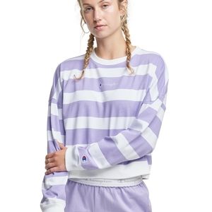 Champion Purple and White Stripe Middleweight Jersey Oversized Crew | Large